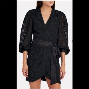 Night night Jonathan Simkhai black lace wrap dress